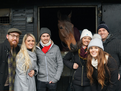 Owners meeting their horse