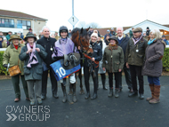 Sabrina with jockey Harry Cobden and Owners at Wincanton - 2 March 2022
