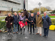 Miranda with jockey Harry Cobden and Owners after winning at Kempton - 21 November 2022