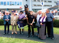 Chez Hans after his win at Newton Abbot with owners and jockey Ben Bromley - 21 August 2021