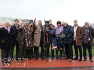 Stage Star with Paul Nicholls, Harry Cobden and Owners after winning at the Cheltenham Festival - 16 March 2023