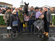 Huelgoat with owners and Freddie Gingell at Wincanton - 11 November 2023