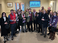 The Carpenter's Owners and Nicky Henderson celebrating after winning at Newbury - 24 March 2023