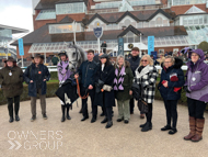The Carpenter with Owners and jockey Nico de Boinville after winning at Newbury - 24 March 2023