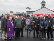 The Carpenter with jockey Nico de Boinville and Owners after winning at Uttoxeter - 6 May 2023