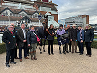 Makin'yourmindup with owners and Harry Cobden at Newbury - 02 March 2024