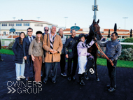 Zachary with jockey Marco Ghiani and Owners after winning at Chelmsford - 14 October 2023