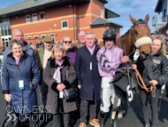 Quaresome with jockey Brian Hughes and Owners after winning at Musselburgh - 24 March 2023
