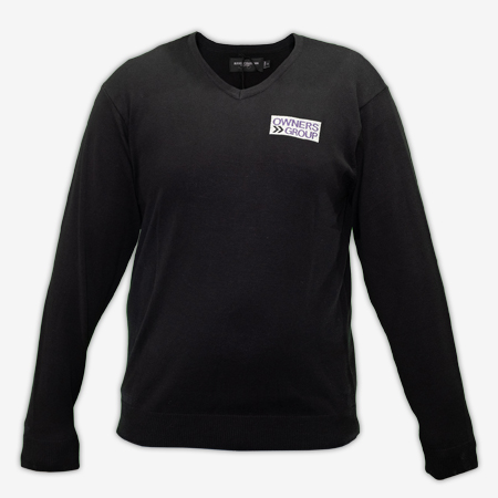 Men's V Neck Sweater with Owners Group logo